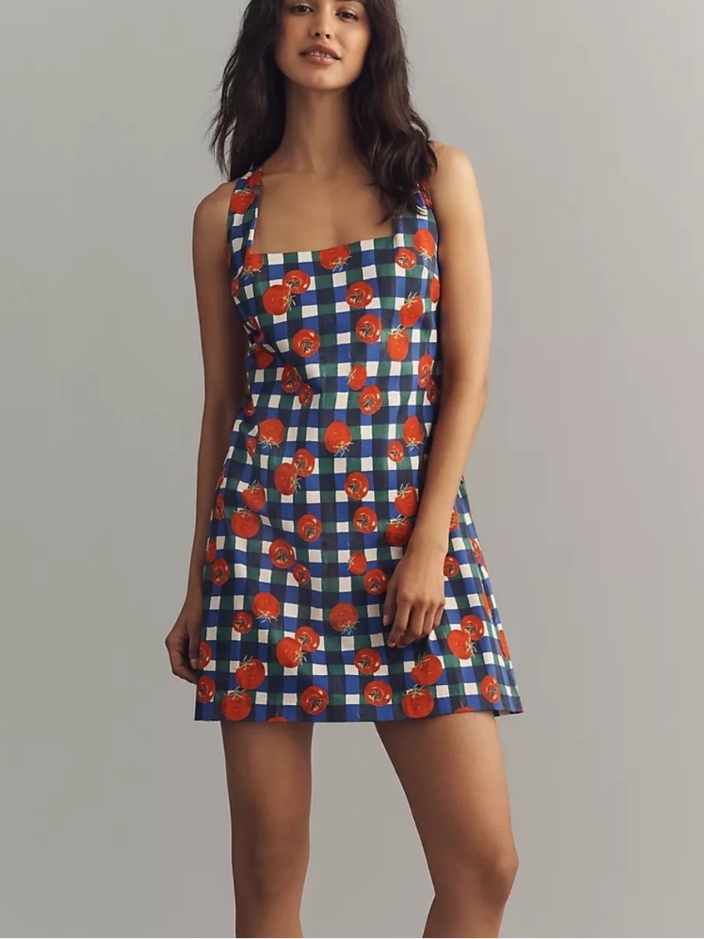 NWT Hutch Sara Mini Dress tomato plaid check size medium